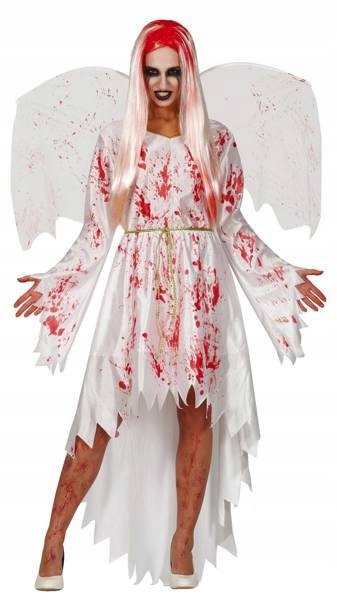 Kostým Krvavý Anděl Smrti Bílý Zakrvácený Andělem Kostým Halloween L