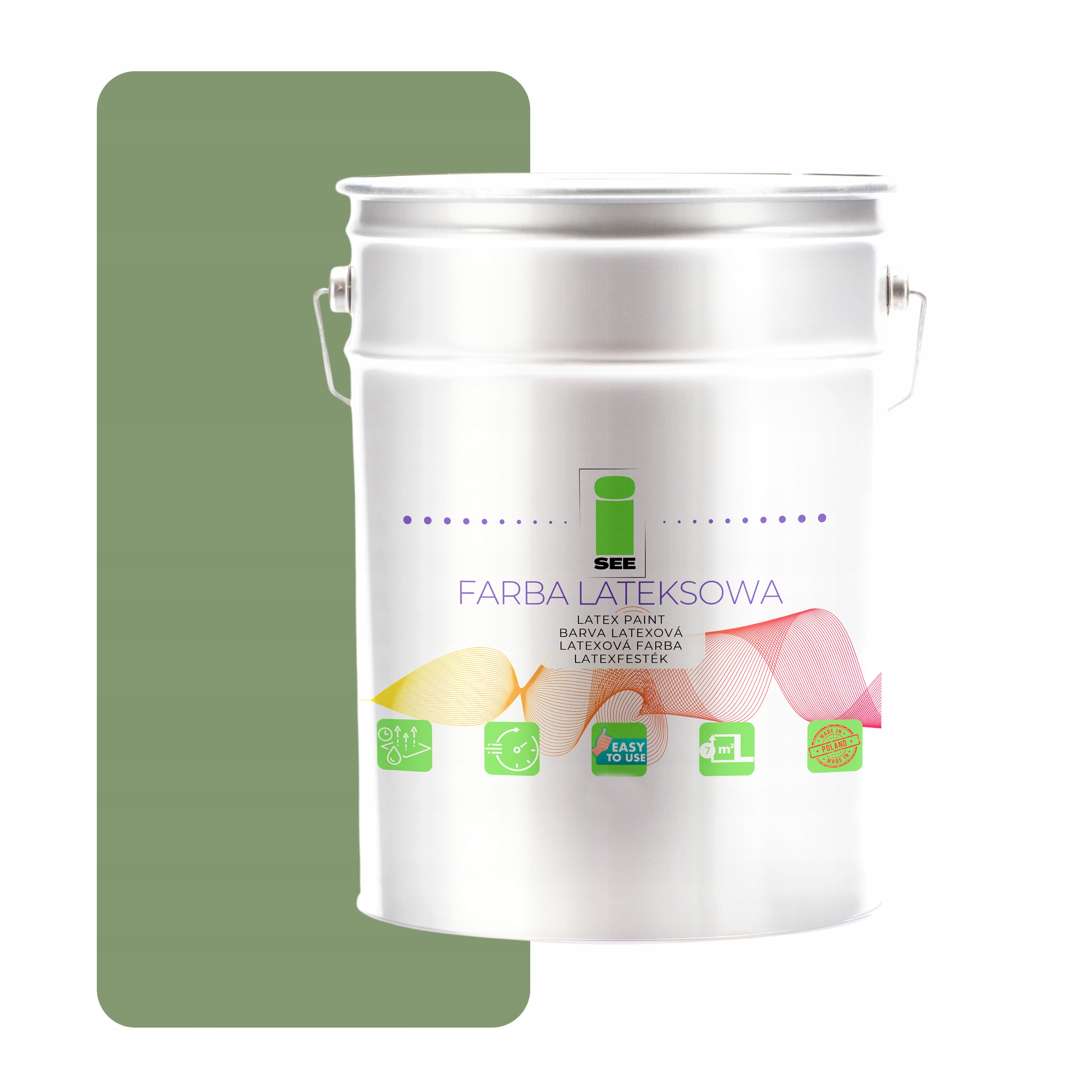 Latexová Farba Na Steny Priedušná Zelená Olivová 10 L Hypoalergénna