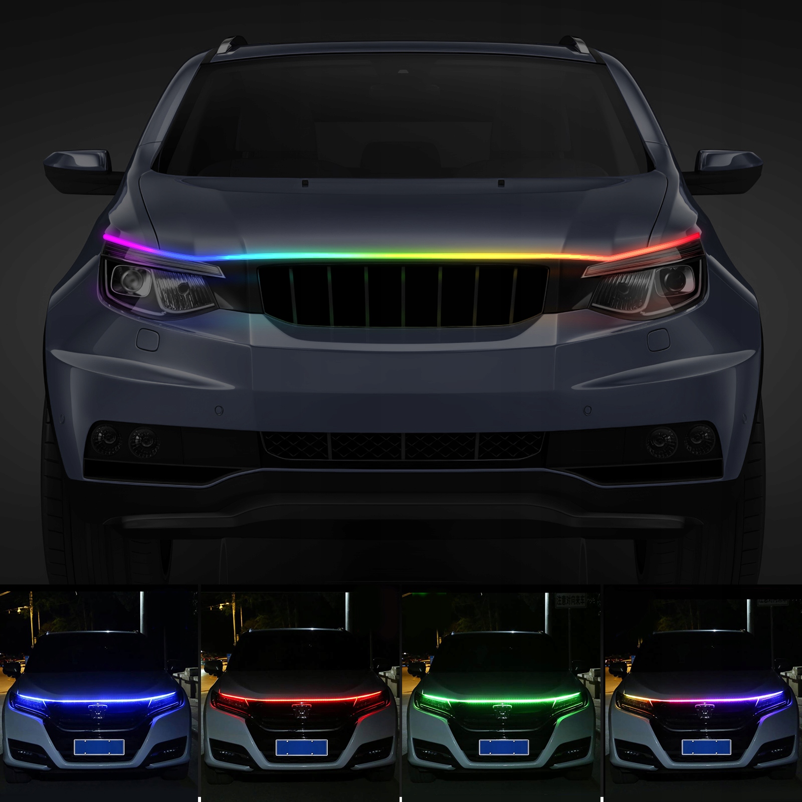 PASEK LED NA MASKĘ SAMOCHODU DYNAMICZNA OSŁONA SILNIKA Moc 3 W