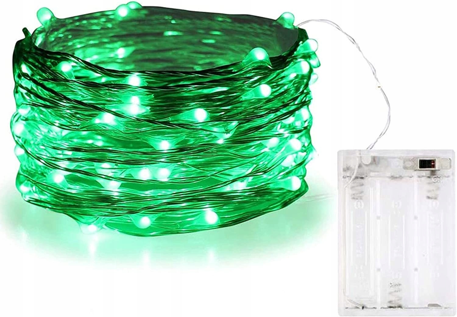 

Lampki Choinkowe Zielone Na Druciku Baterie 60 Led