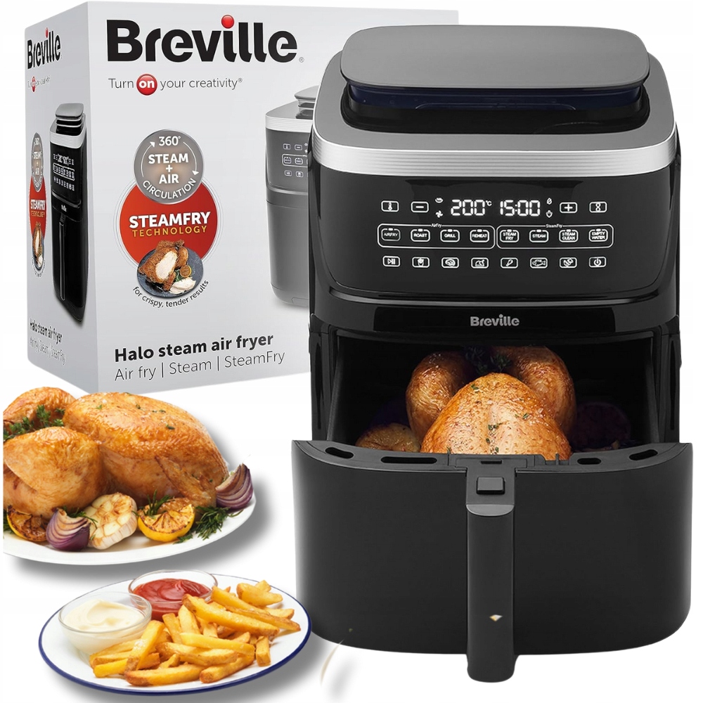 Duża Frytkownica beztłuszczowa Air Fryer Grillowanie Breville 7l Pojemna