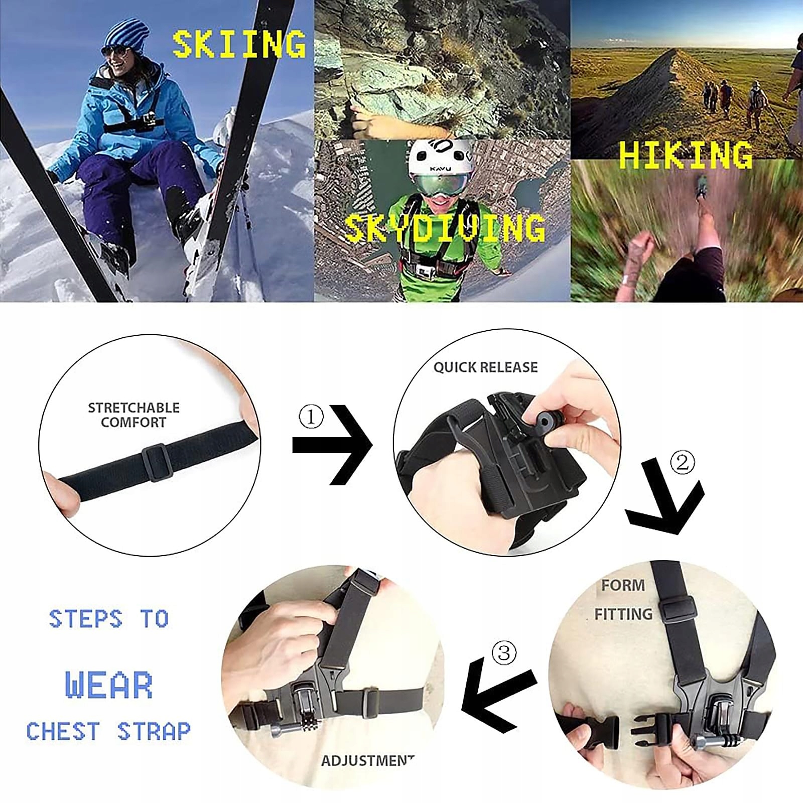Uchwyt Na Klatkę Piersiową Do Kamer Sportowych GoPro DJI Chesty TEKCAM — miniatura 5