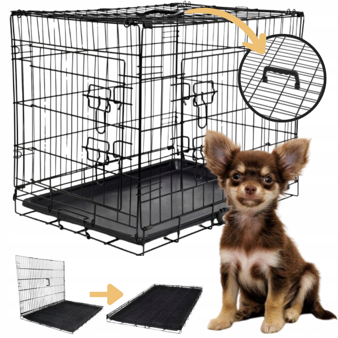 Klatka Metalowa Duża Kennelowa Transporter Dla Psa Kojec Składany 60x53x45