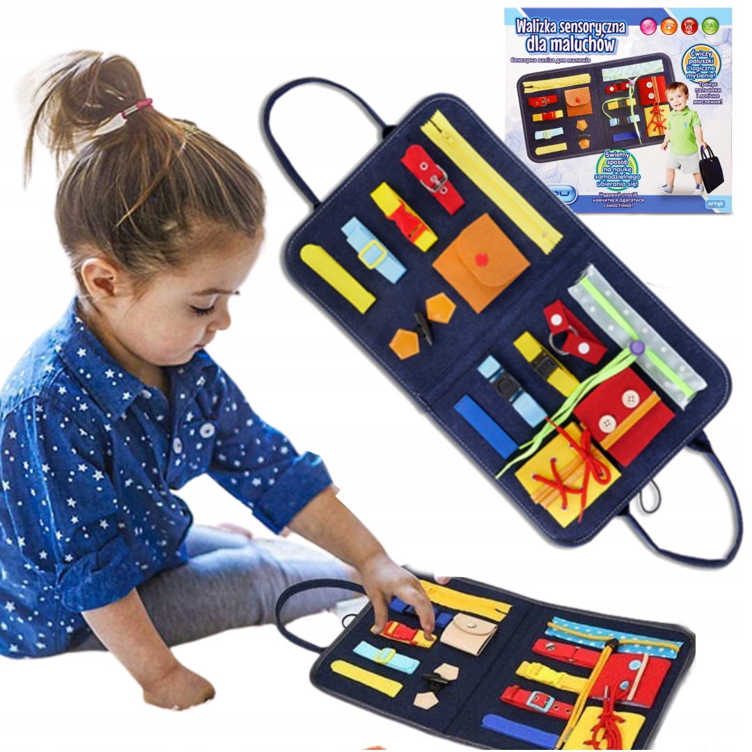 

Tablica Manipulacyjna Sensoryczna Montessori 3+
