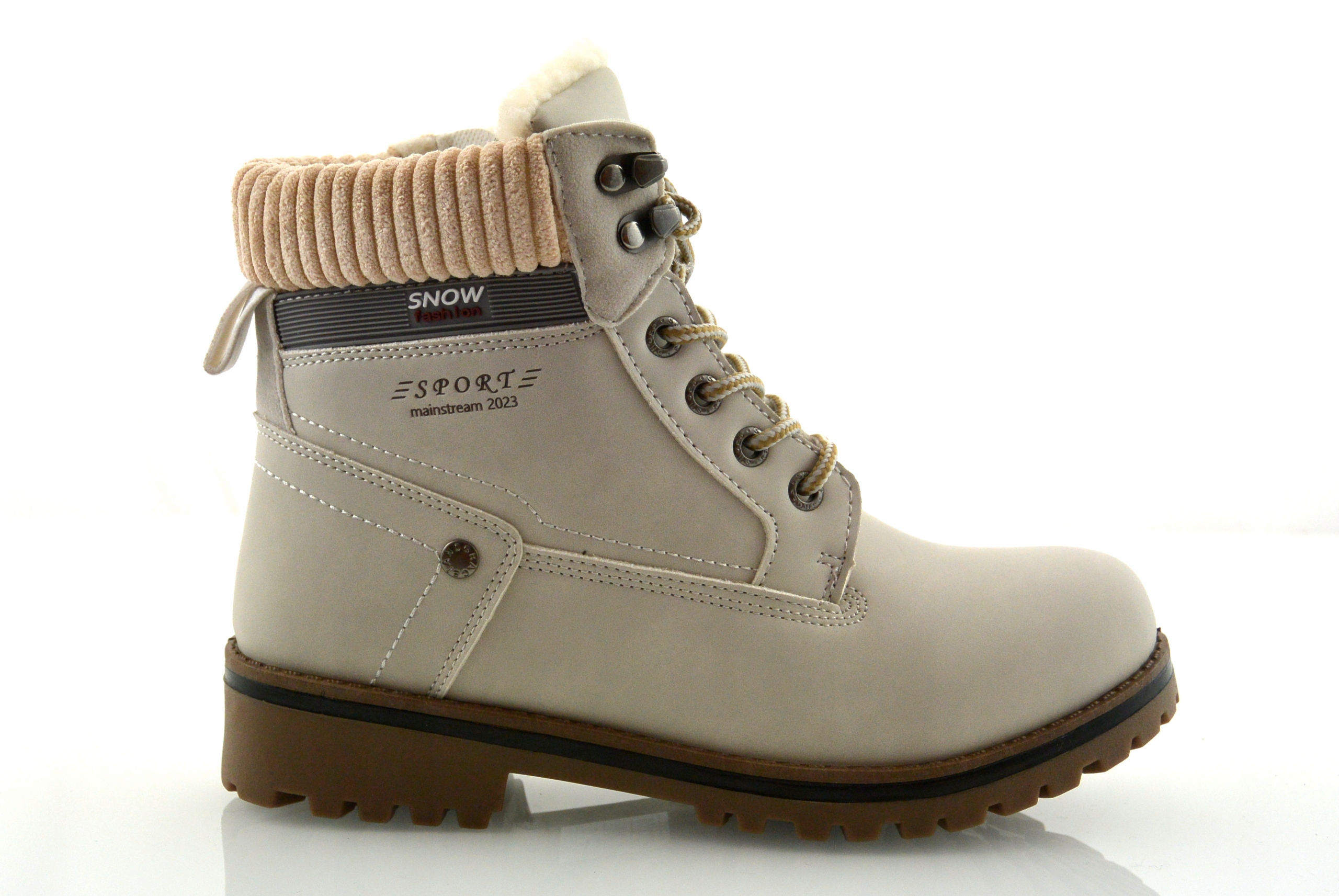 Šedé Zimní Silně Zateplené Dámské Sněhule Kotníkové Boty Trekingové Traperky 39