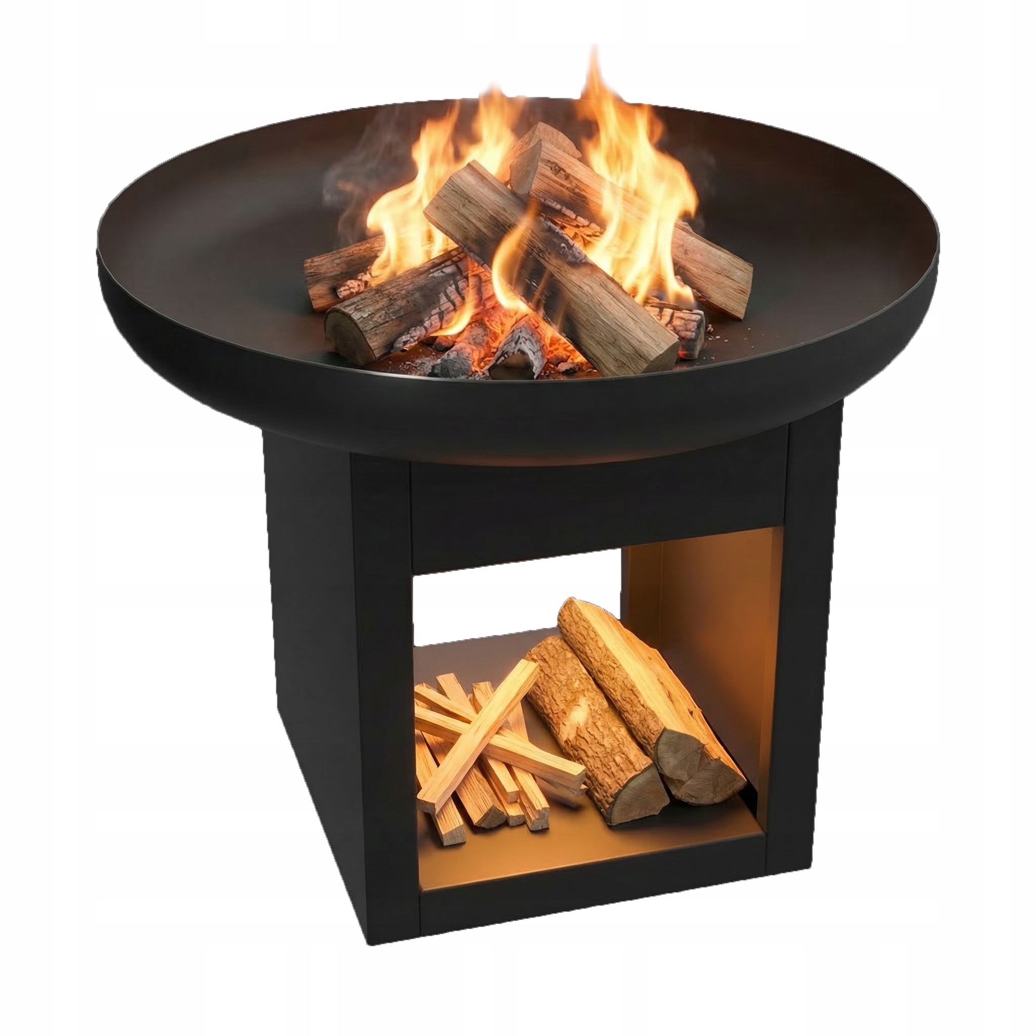 Palenisko Grill Ogrodowy Kratki Crater 60cm Stalowe Solidne Wnęka Na Drewno