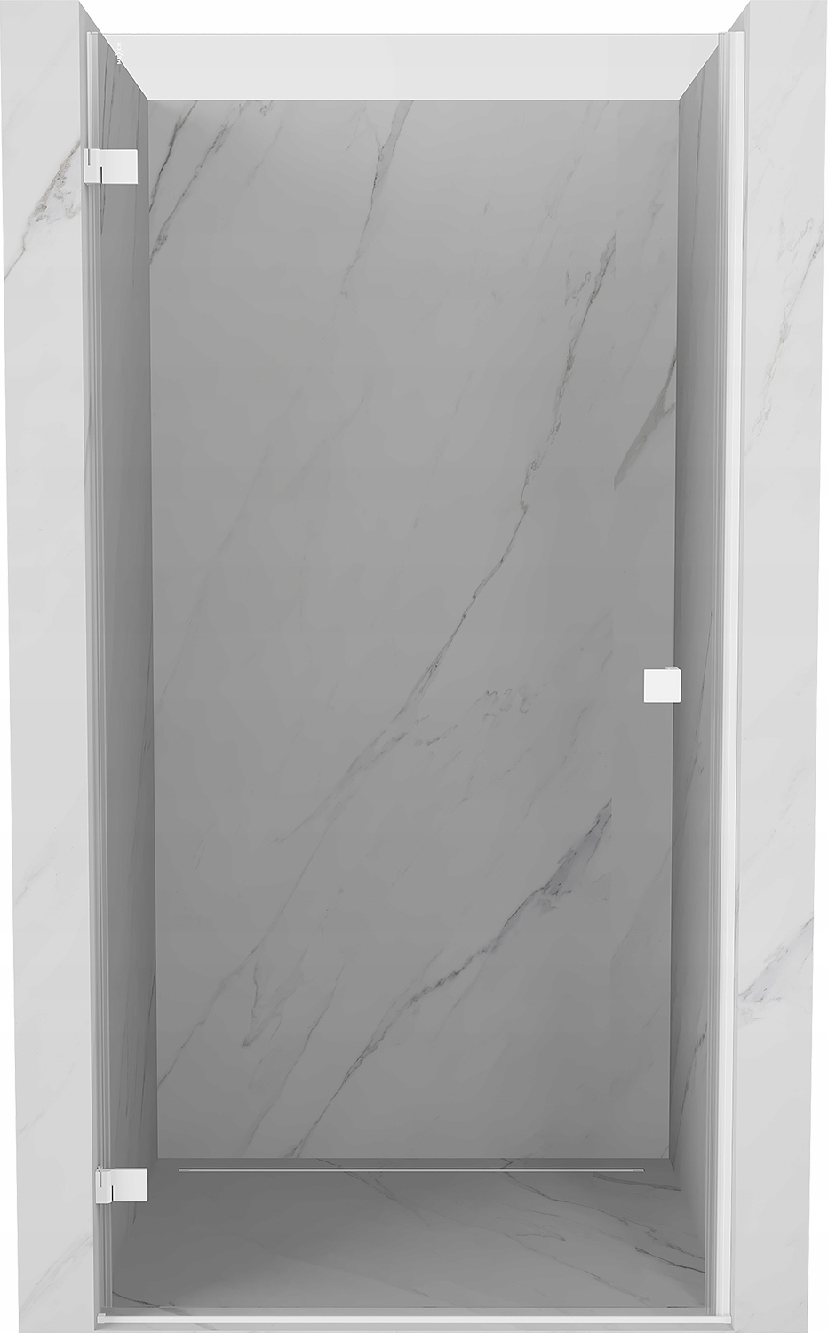Mexen Lunar-B Sprchové dveře 95 cm, výklopné levé, bílé, transparentní