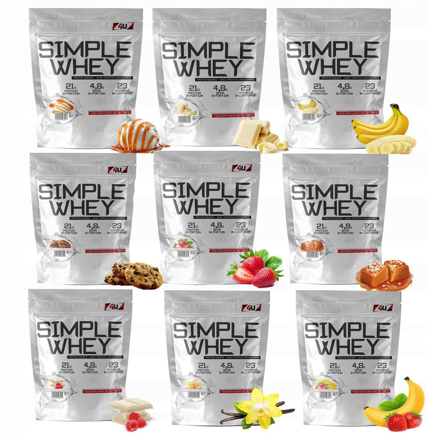 Protein Syrovátkový protein Wpc – sada 9 příchutí Syrovátkový koncentrát