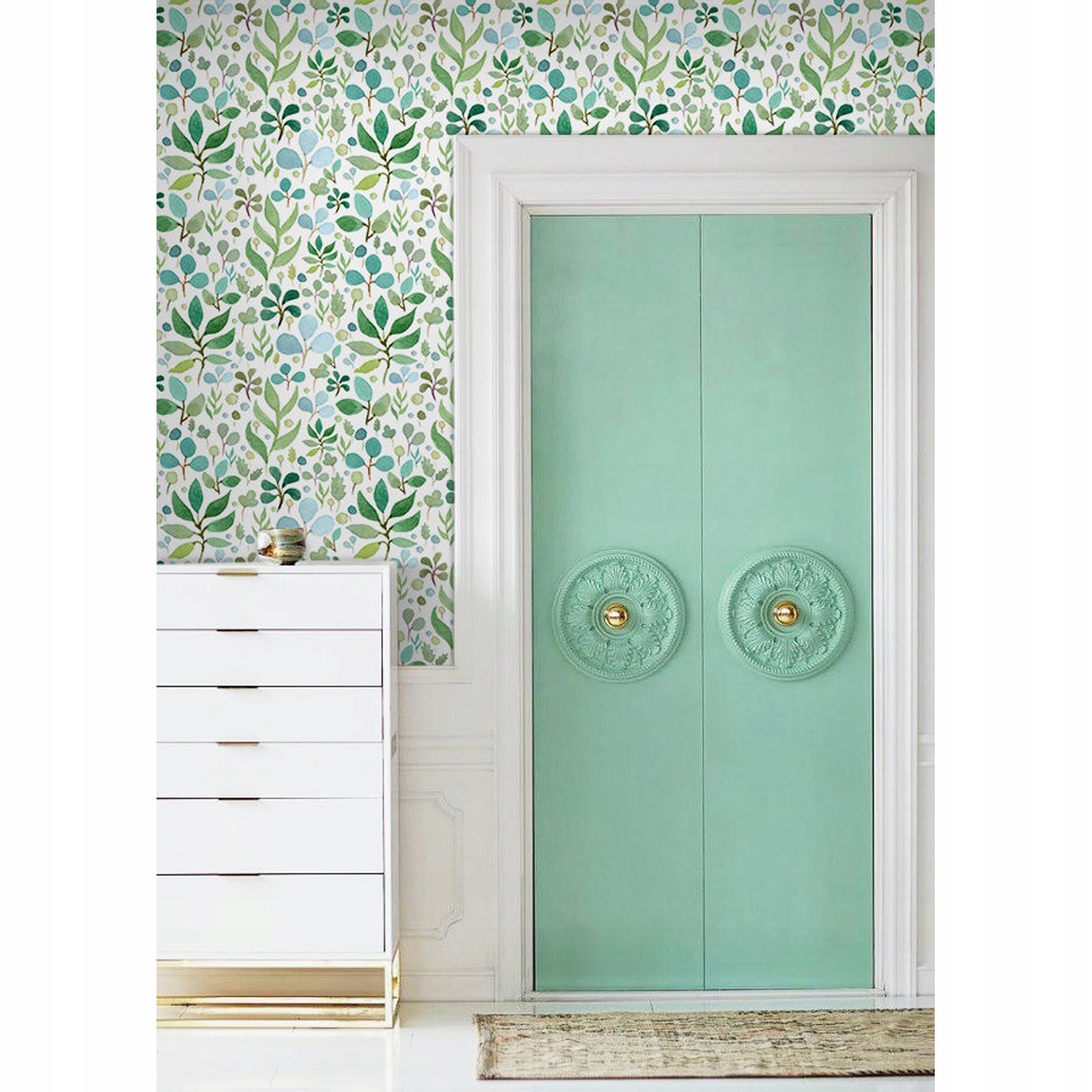 

Tapeta ścienna Akwarelowe zielone liście 250x104cm