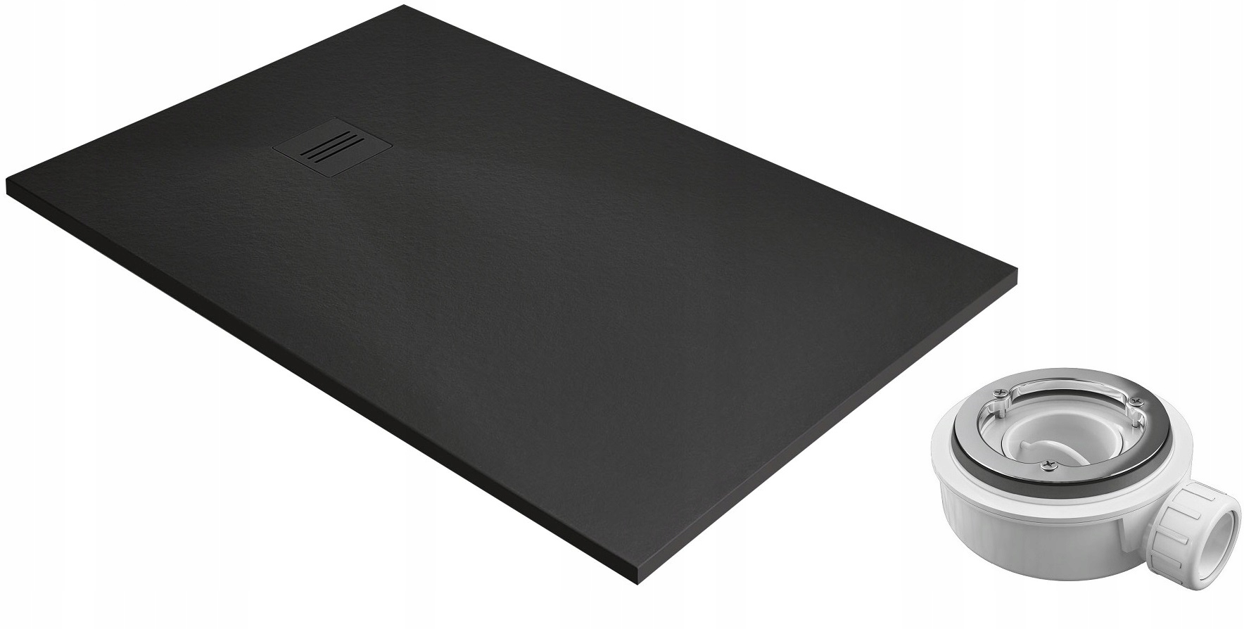Brodzik Radaway Kyntos F 90x80 Black Czarny +syfon