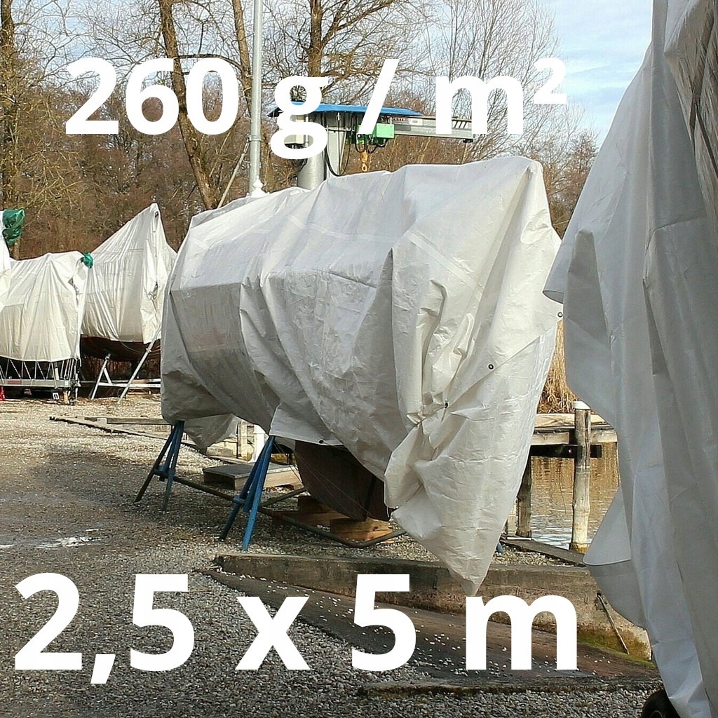 Plachta 2,5×5 m 260 g/m² vyztužená s Uv oky, voděodolná