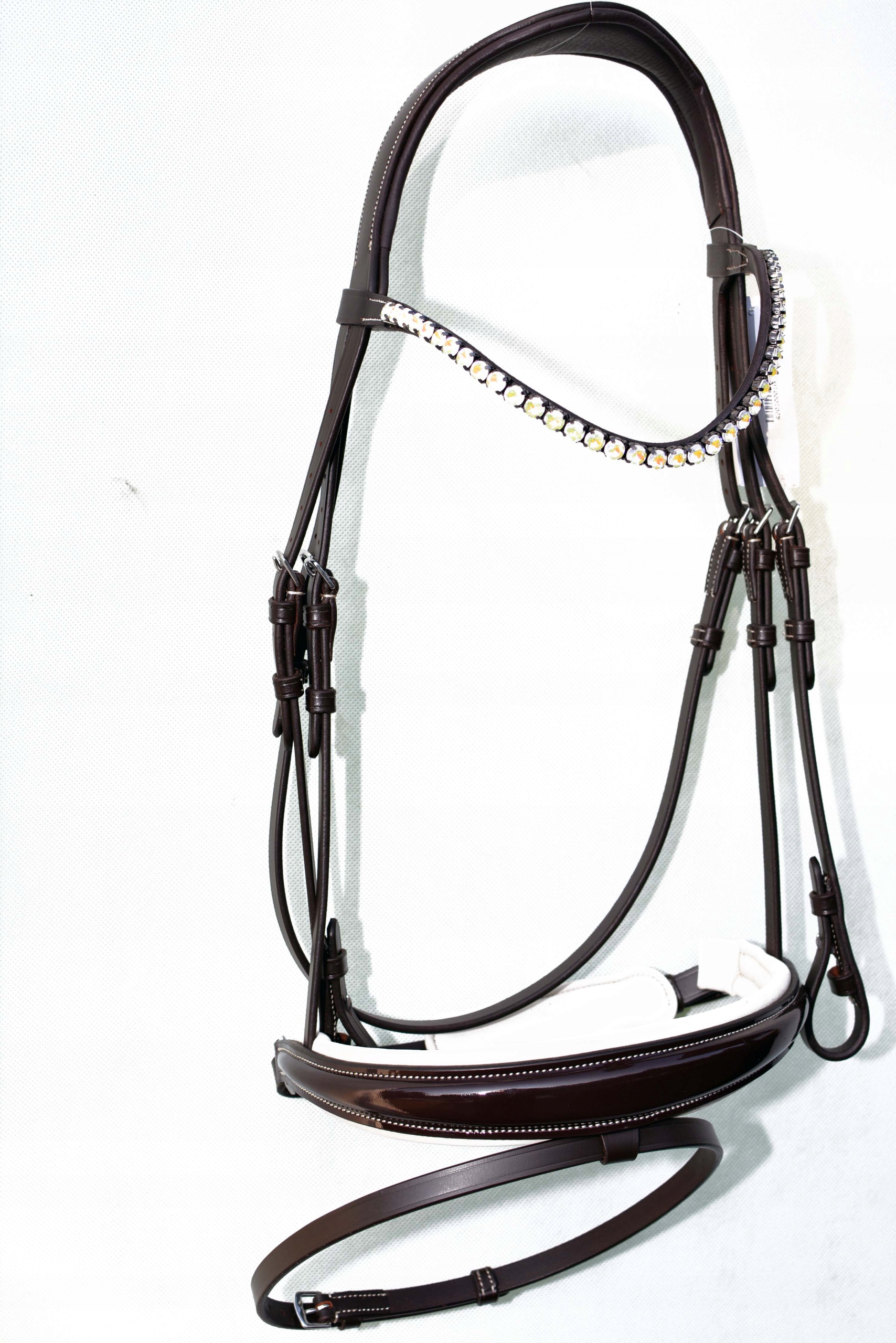 Ogłowie Anatomiczne Profilowane Skórzane Premium Roz. Full