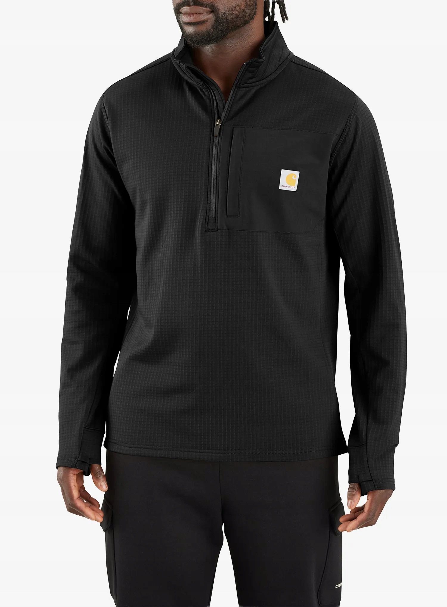 Mikina se zipem 1/2 Carhartt Force Ironwood Relaxed 1/2 Zip Mock černá XL