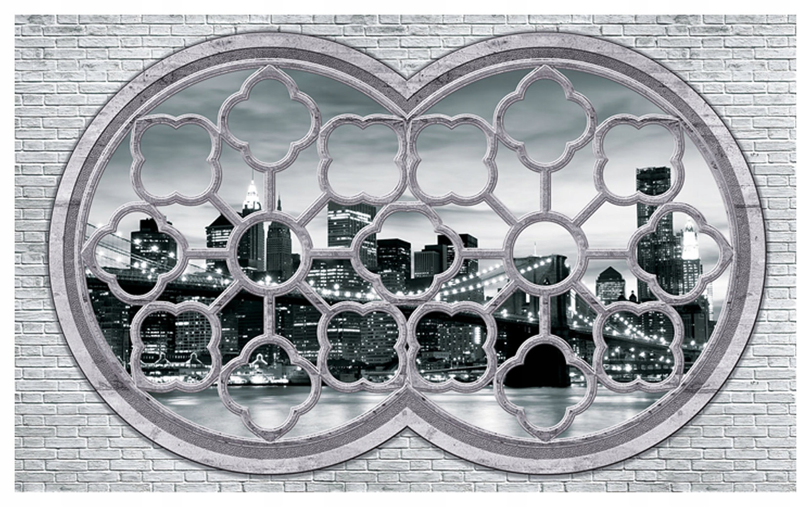 Fototapeta Čierno-biele mesto v noci Panoráma s vinylovými oknami 368x254 lepidlo