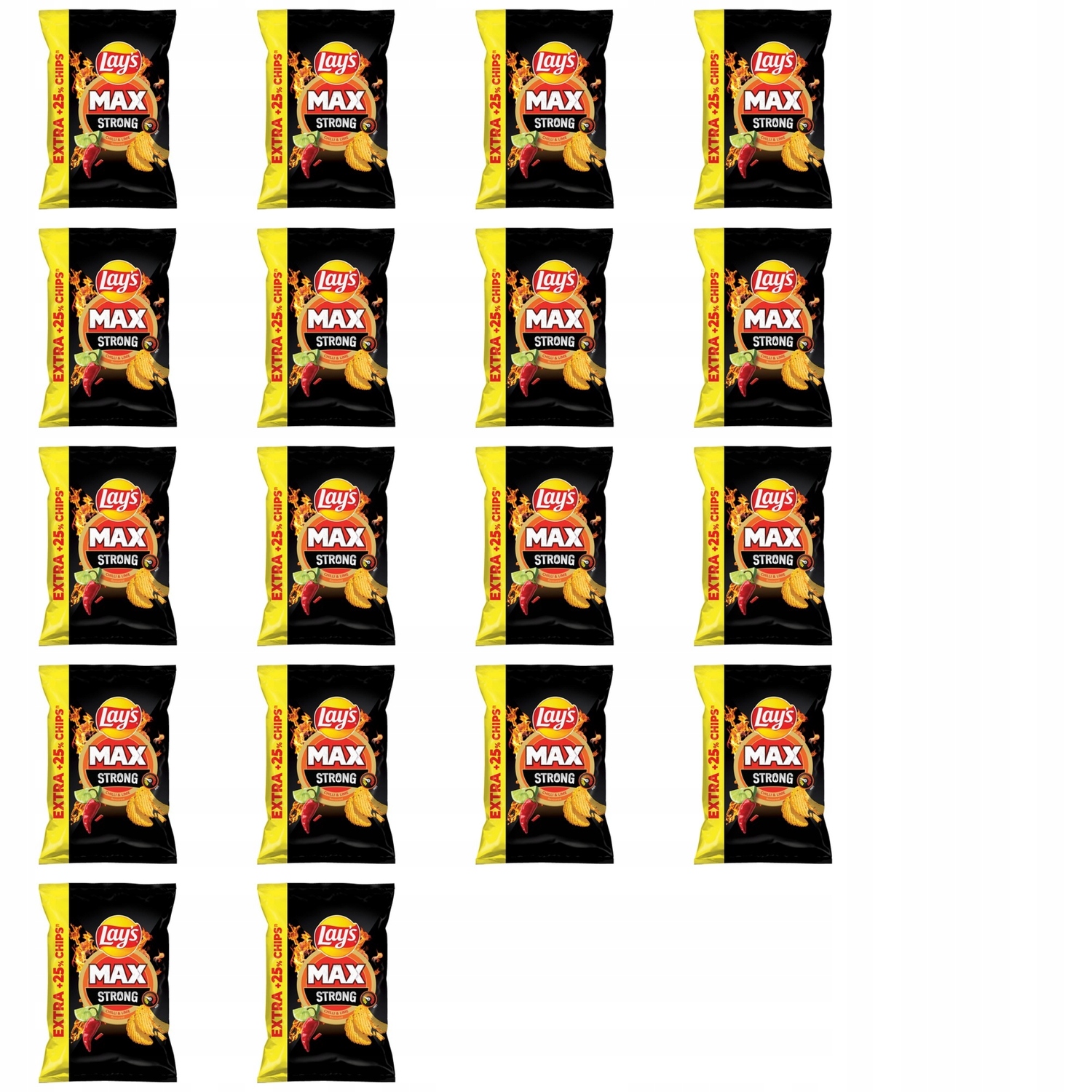 18x 150g Lay's chipsy max strong chilli & lime Karton