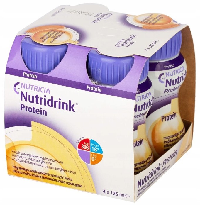 NUTRIDRINK Protein imbir owoce tropikalne 4x 125ml