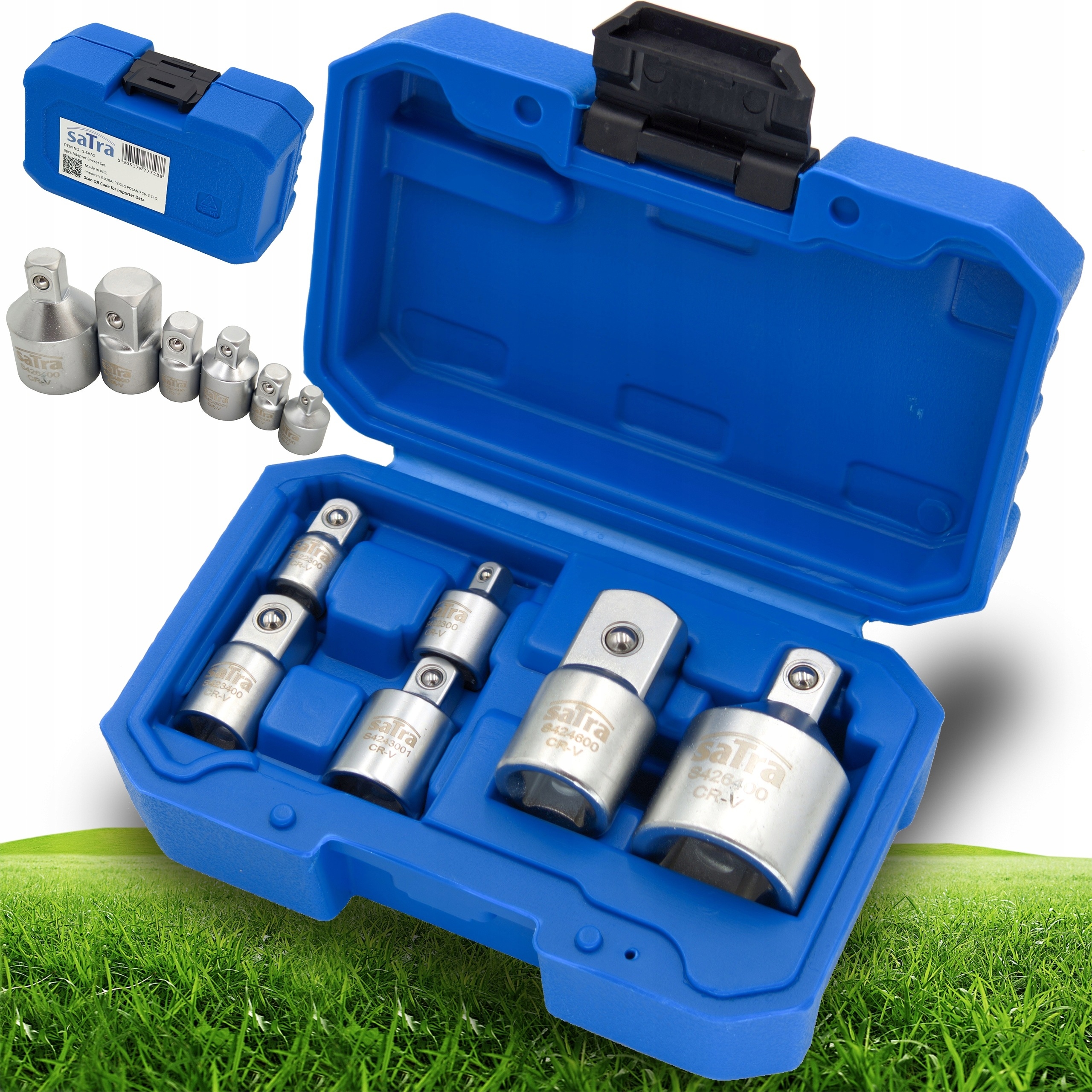 Zestaw Adapterów Redukcji 1/4" 3/8" 1/2" 3/4" 6 Szt. Satra S-6HAS