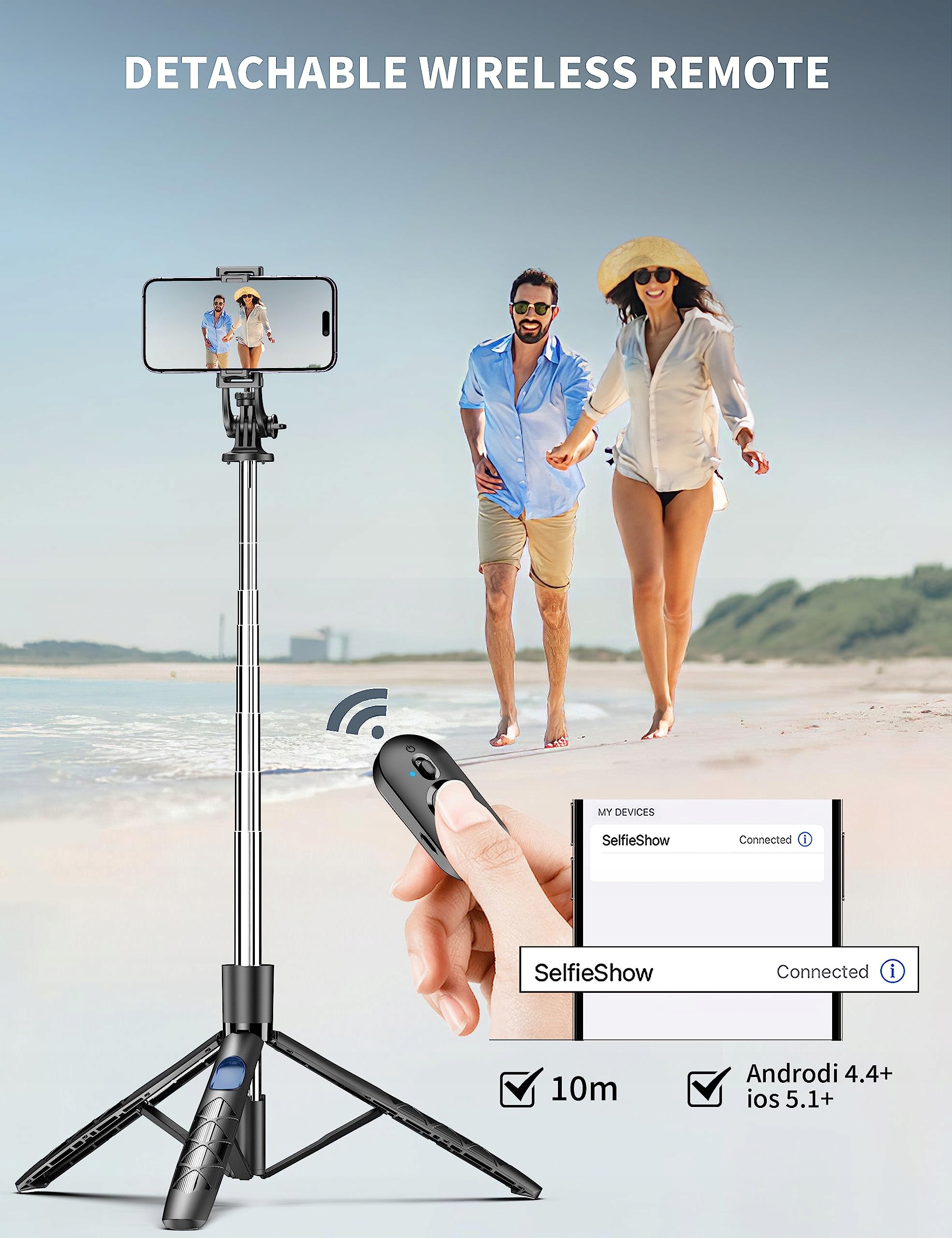 Selfie Stick z Pilotem do Smartfonów i Kamer — miniatura 5