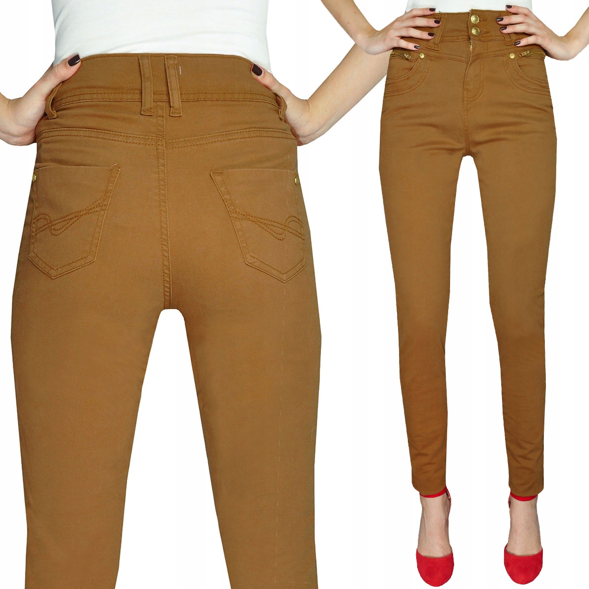 

Primark Spodnie Brązowe Damskie Jeansy Zamki Xs 34