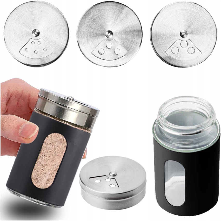 

Pojemnik na Przyprawy Sól Pieprz Czarny 90ml