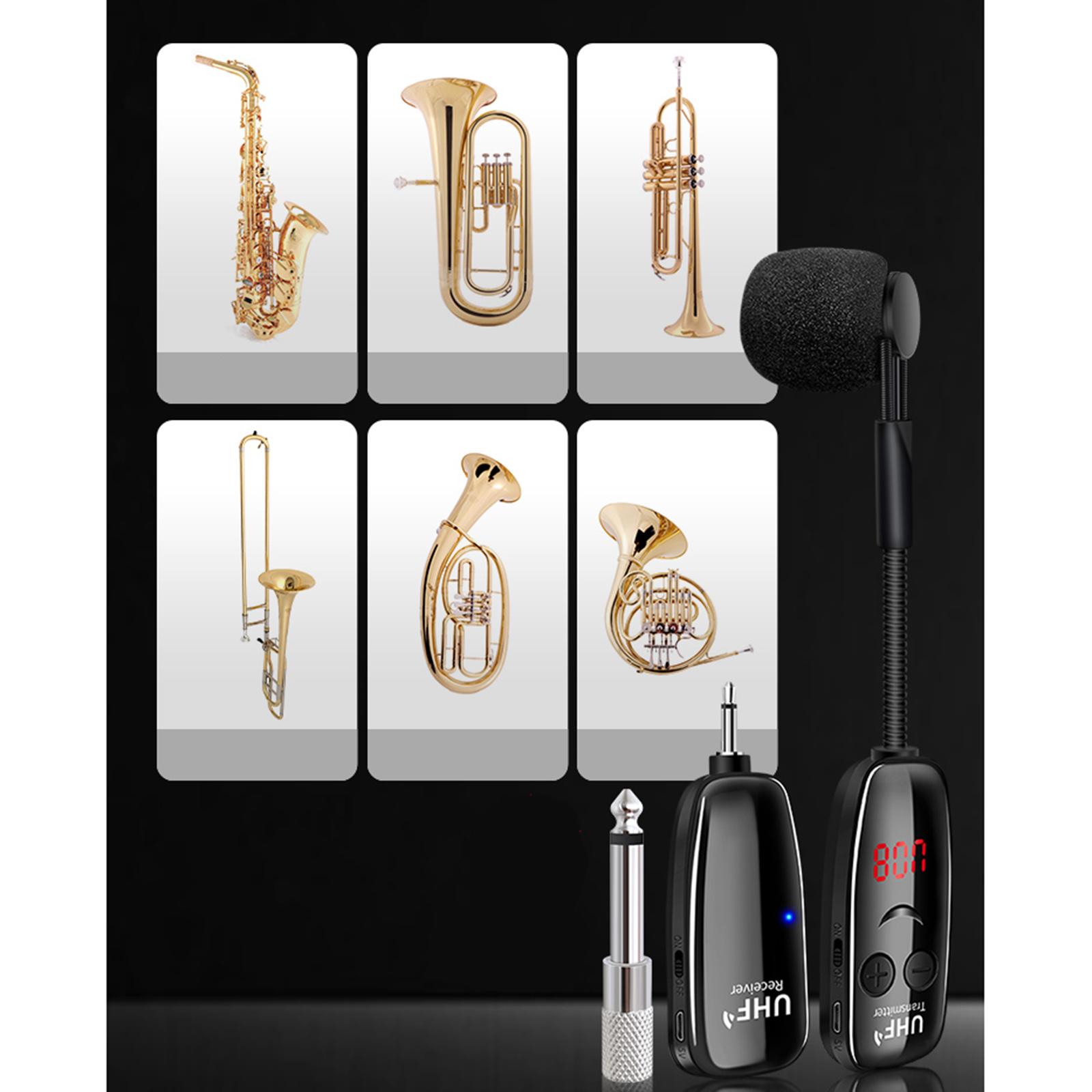 Mikrofon do instrumentów bezprzewodowych UHF, saksofon Model Bezprzewodowy odbiornik i nadajnik mikrofonu