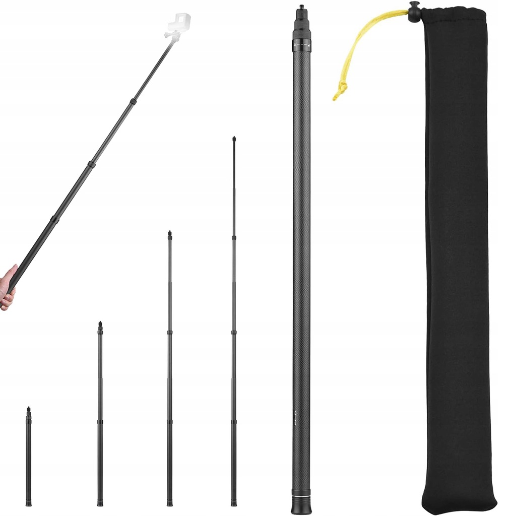 Výsuvná selfie tyč pro insta360 Akční kamera Selfie Stick Monopod 3M