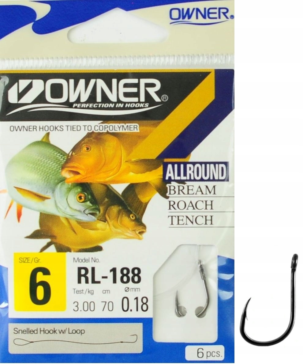 r.6 Haczyki wiązane z przyponem Owner Iseama 50188 RL-188