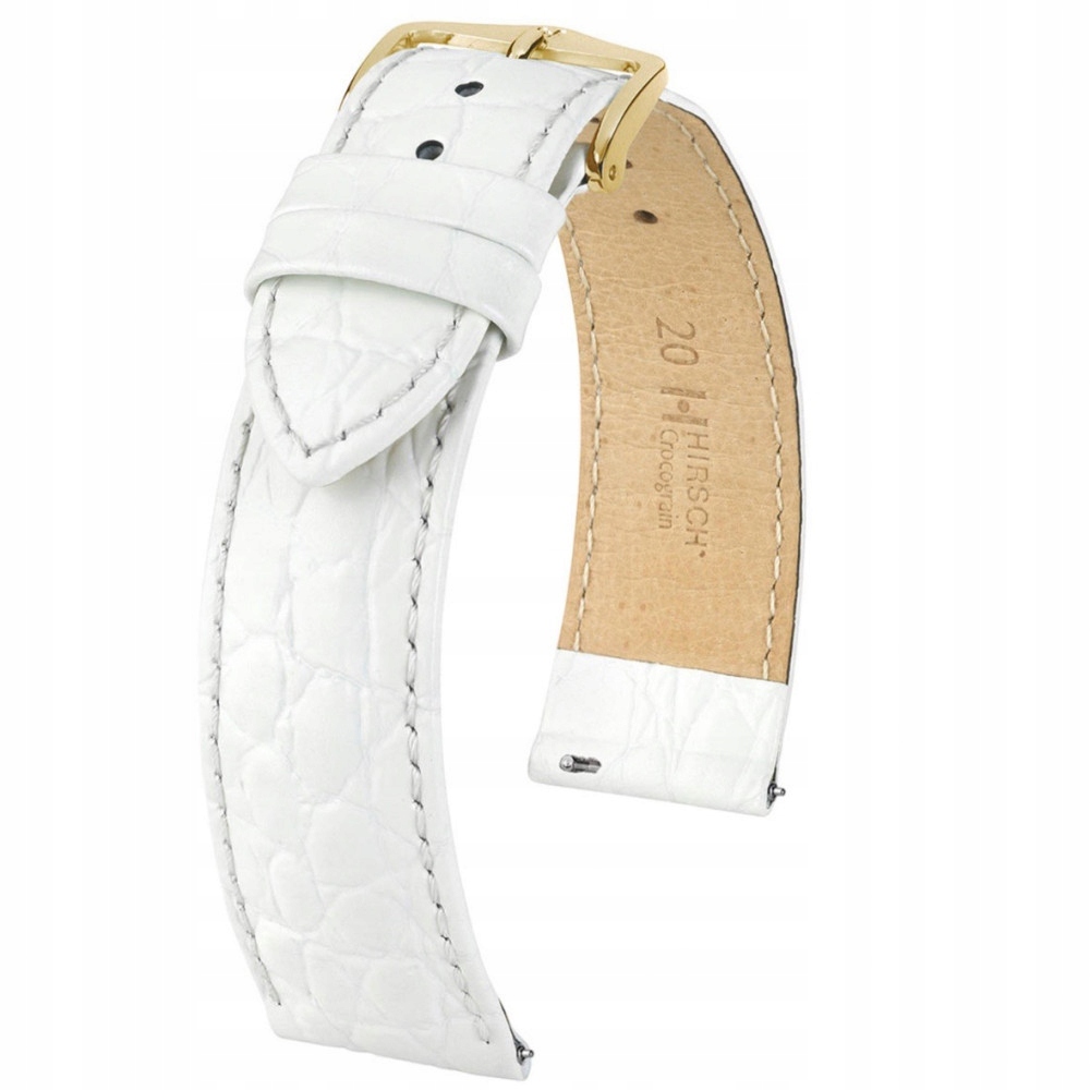 Bílý kožený opasek 12 mm Hirsch Aristocrat Nqr 03828100-1-12 (M)