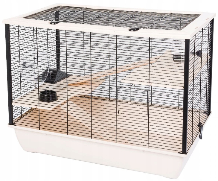 Levně Velká Klec Pro Křečka Dřevo+příslušenství 78x48x36 Inter-zoo Skládací Hlodavec