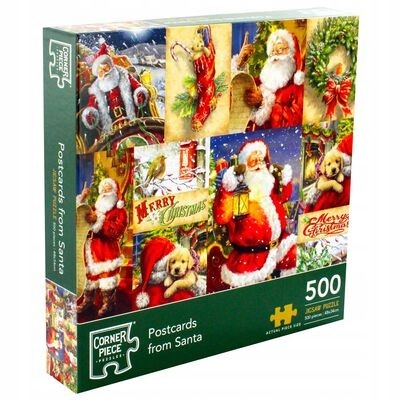 

Corner Piece Puzzle Pocztówki Święty Mikołaj 500el