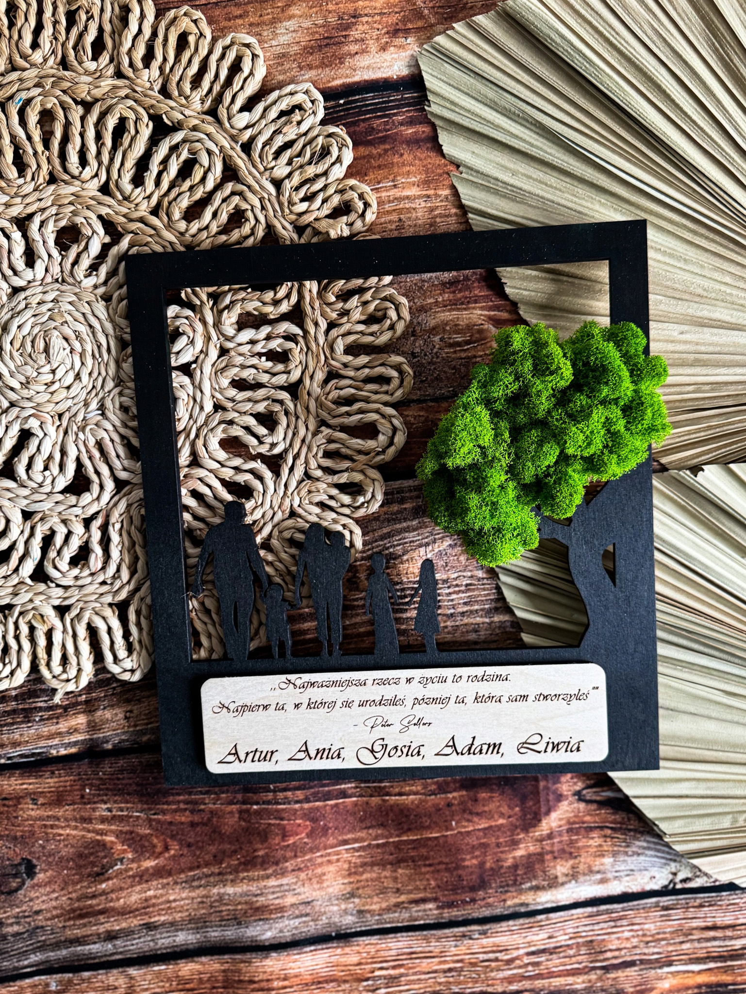 OBRAZ do SALONU RODZINA drzewko BONSAI mech chrobotek DRZEWO ŻYCIA Wysokość produktu 25 cm