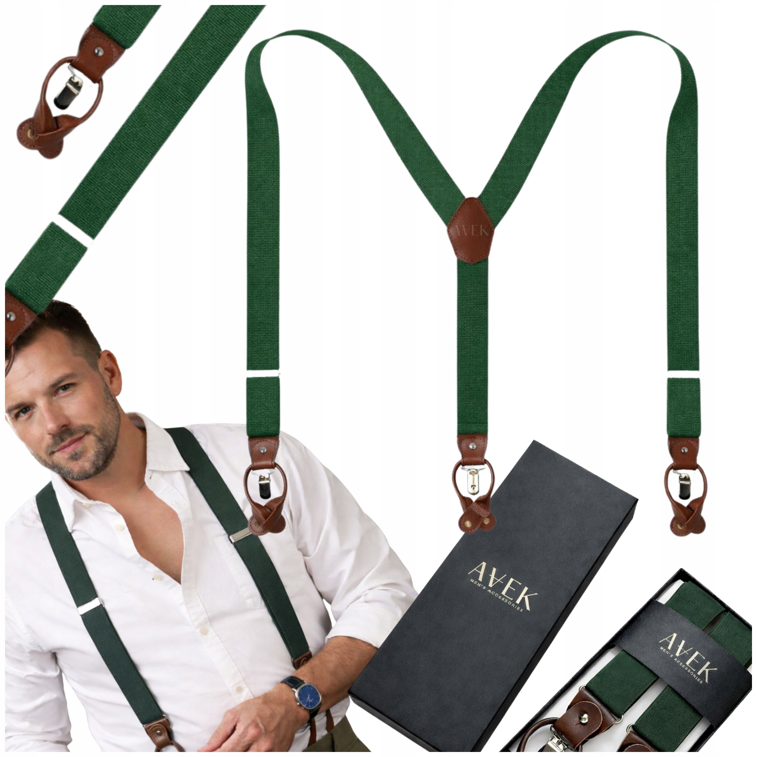 Pásek Ke Kalhotám Zelený, Pánský, Pevný, Nastavitelný, Široký Jako Dárek 2V1