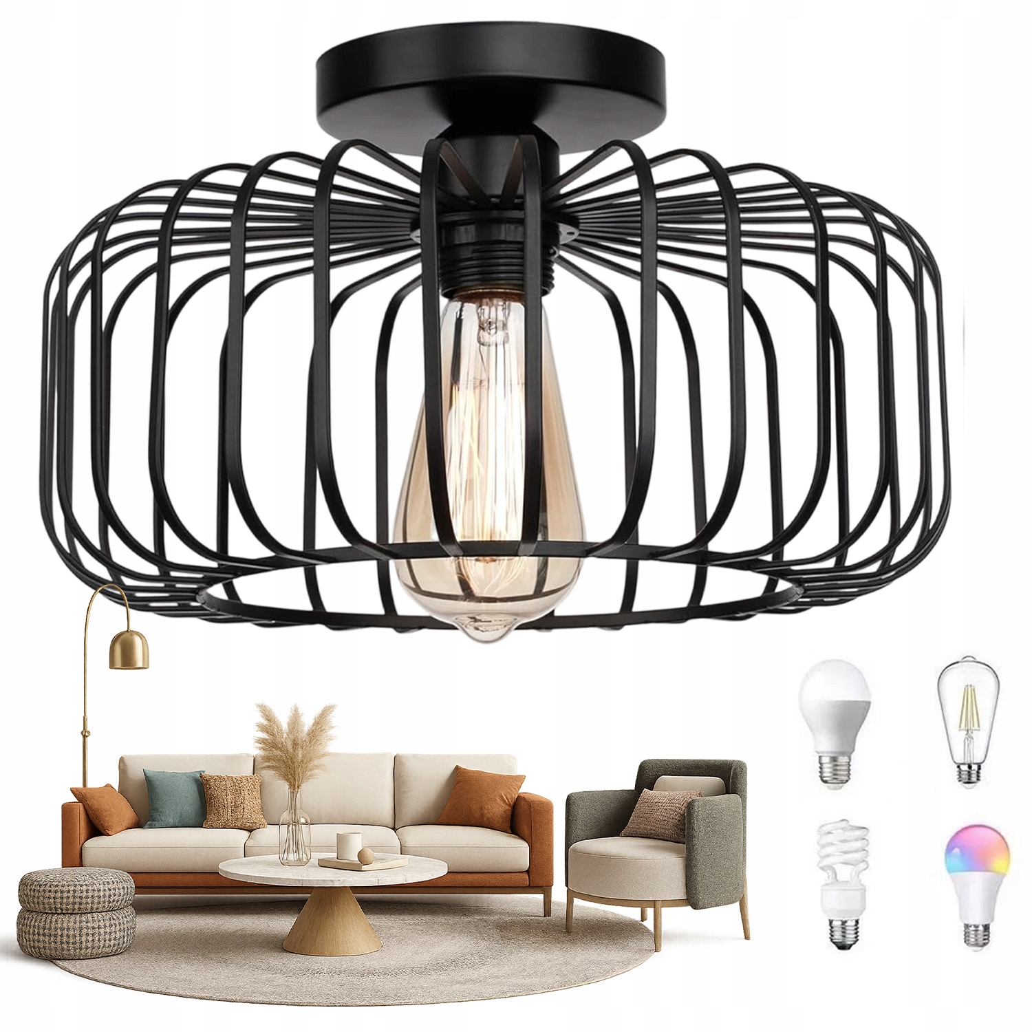 Designová Stropní Svítidlo Loft E27 Do Kuchyně Obývacího Pokoje Kavárny