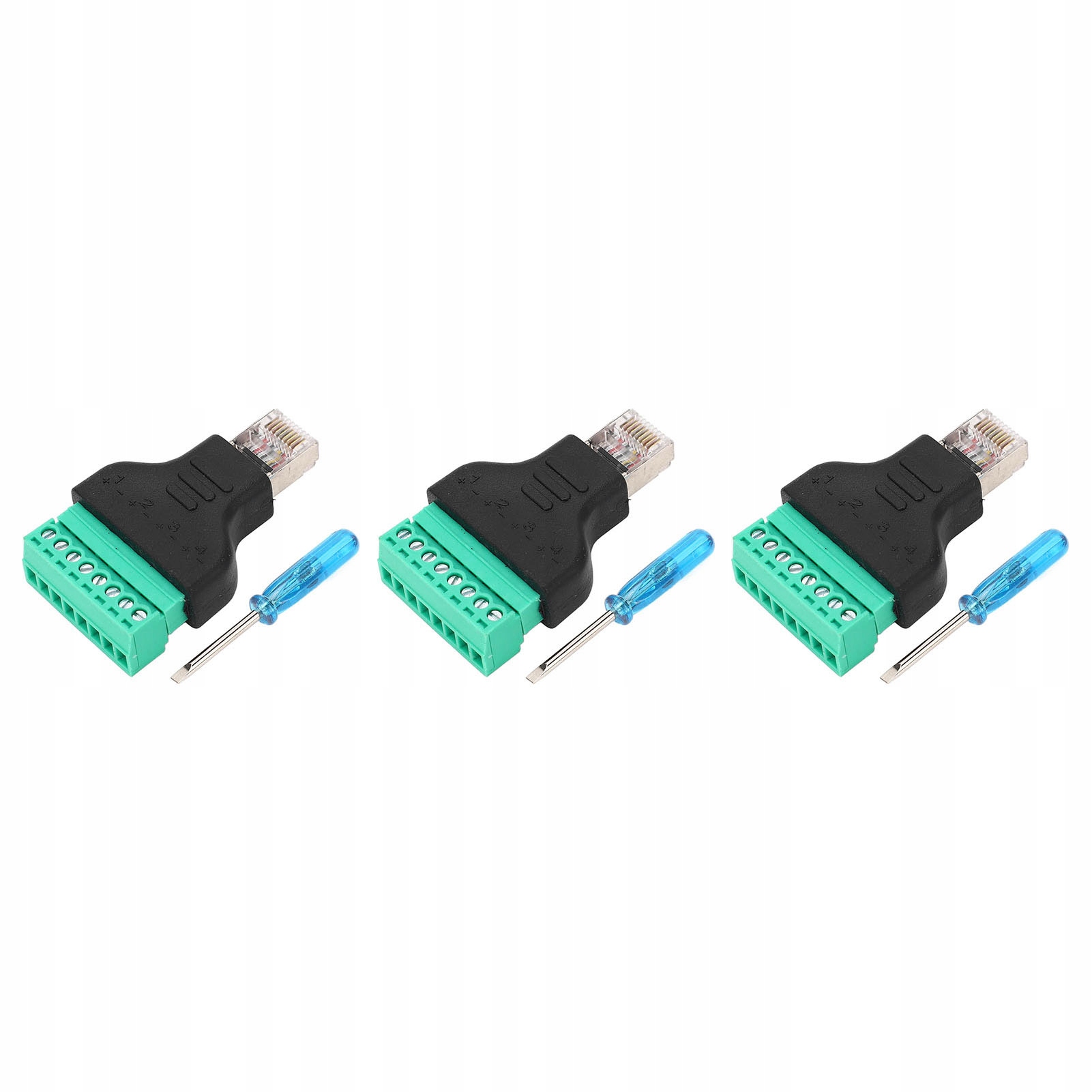 3 szt. RJ45 ŻEŃSKIE DO ZACISKU ŚRUBOWEGO 8 PIN