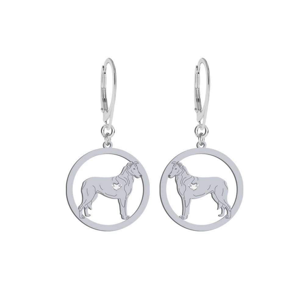 Stříbrné Náušnice se psem Skotský ovčák krátkosrstý 925 Šperky Gravírování
