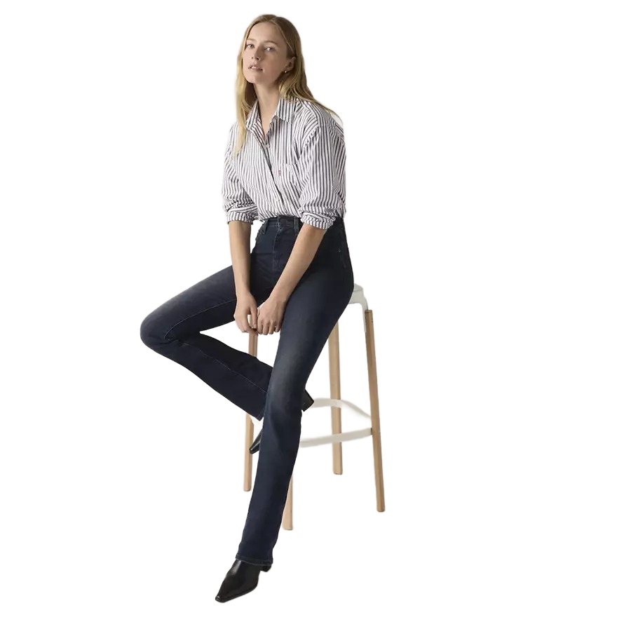 Levi's Džíny Dlouhé Rovné Vysoký Pas Tmavý Denim 30/30 6BA