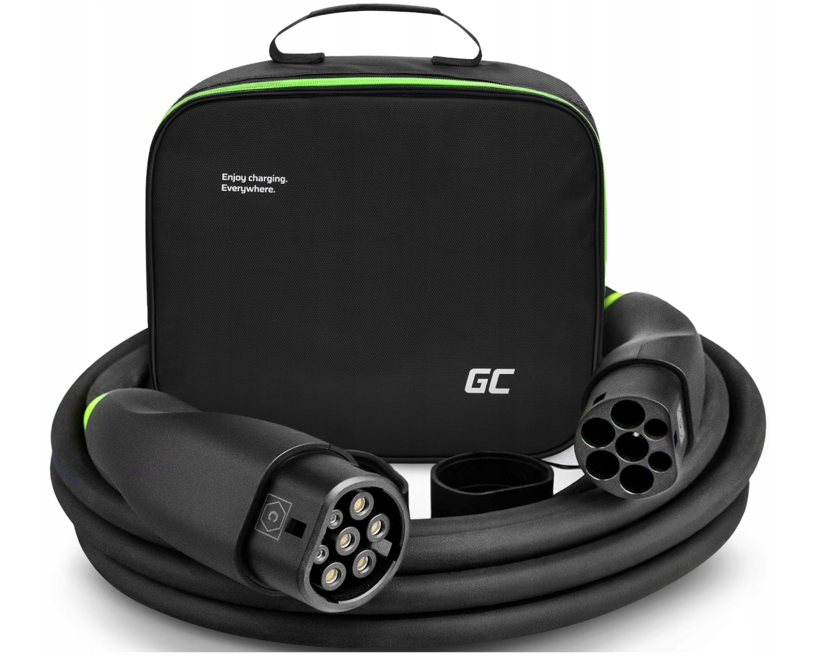 Nabíjací kábel do auta Ev GreenCell Snap Type 2 Css 11 kW 7 m, sada, puzdro
