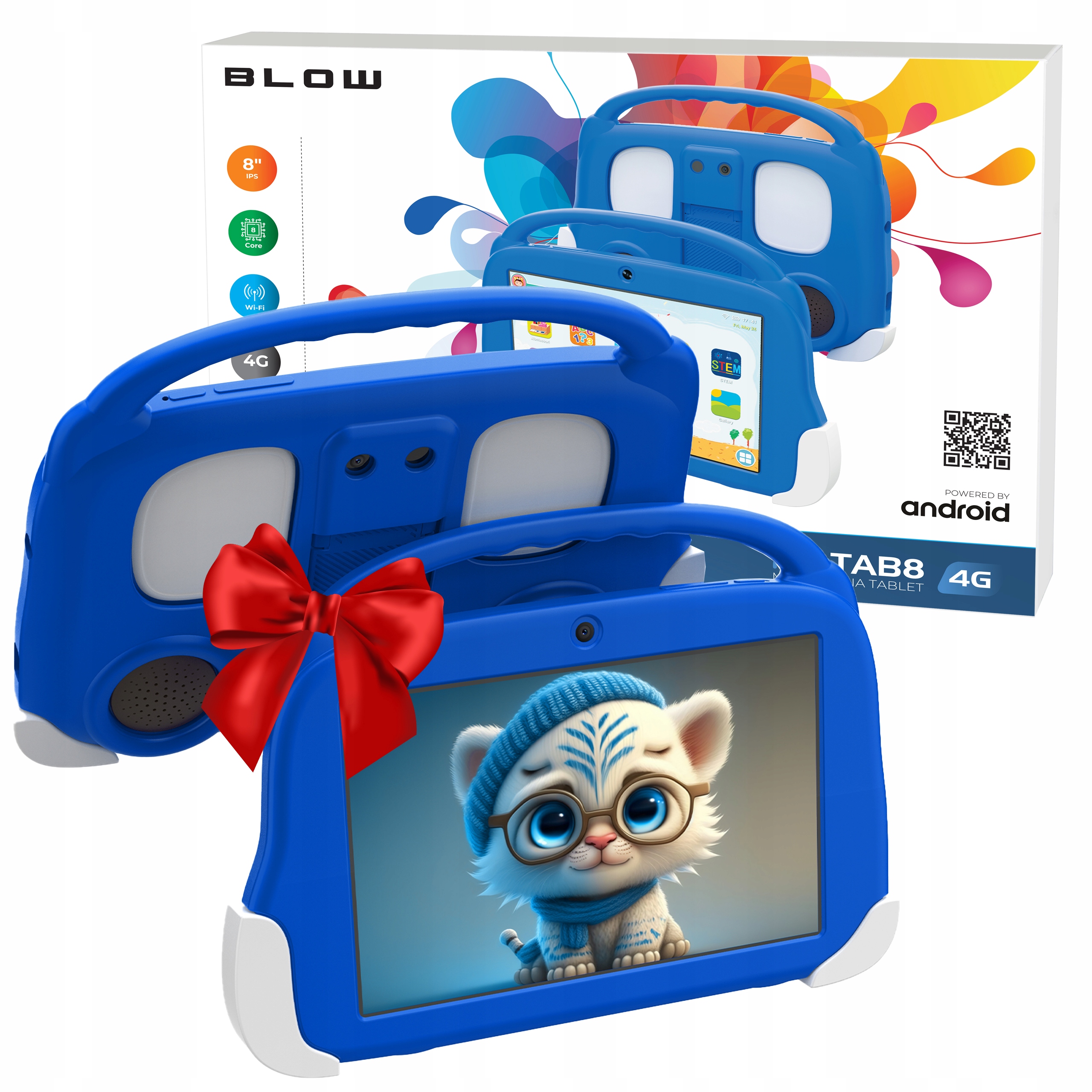 Tablet Pre Deti 8" 4G Lte 4/64GB WiFi Gps Puzdro Vzdelávací Komplet Darček