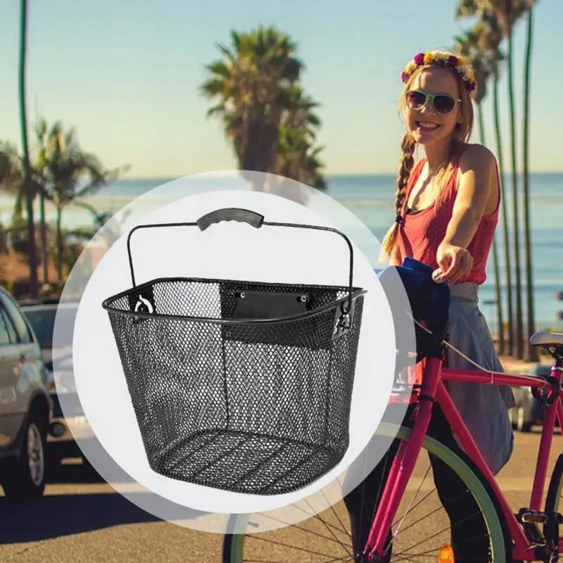 DUŻY KOSZYK NA ROWER KOSZ ROWEROWY METALOWY NA KIEROWNICĘ UCHWYT CLICK Materiał dominujący metal