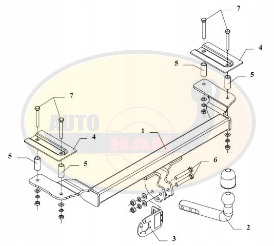 HAK HOLOWNICZY + 13 PIN FORD FIESTA 1996-2002 Producent Auto-hak