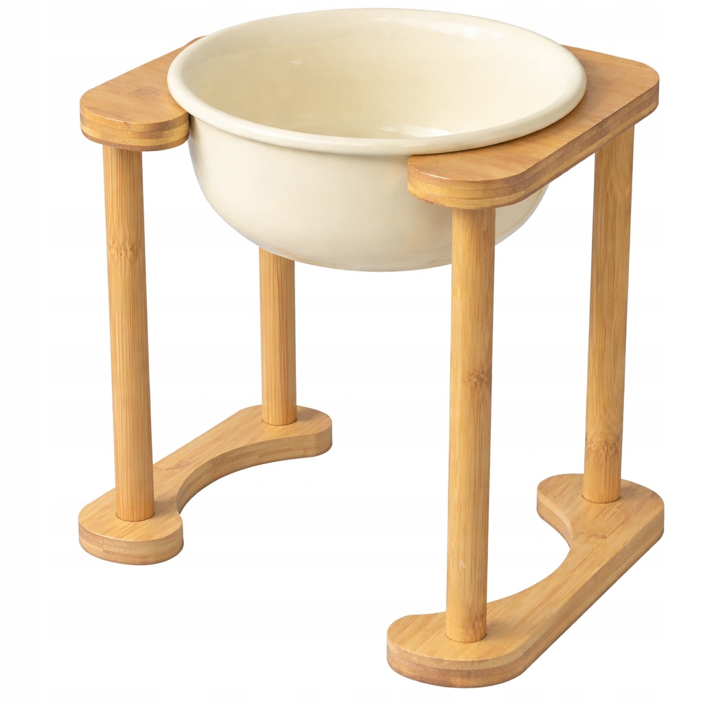 Podwyższona Miska Ceramiczna Dla Psów 1600 ML Beżowa