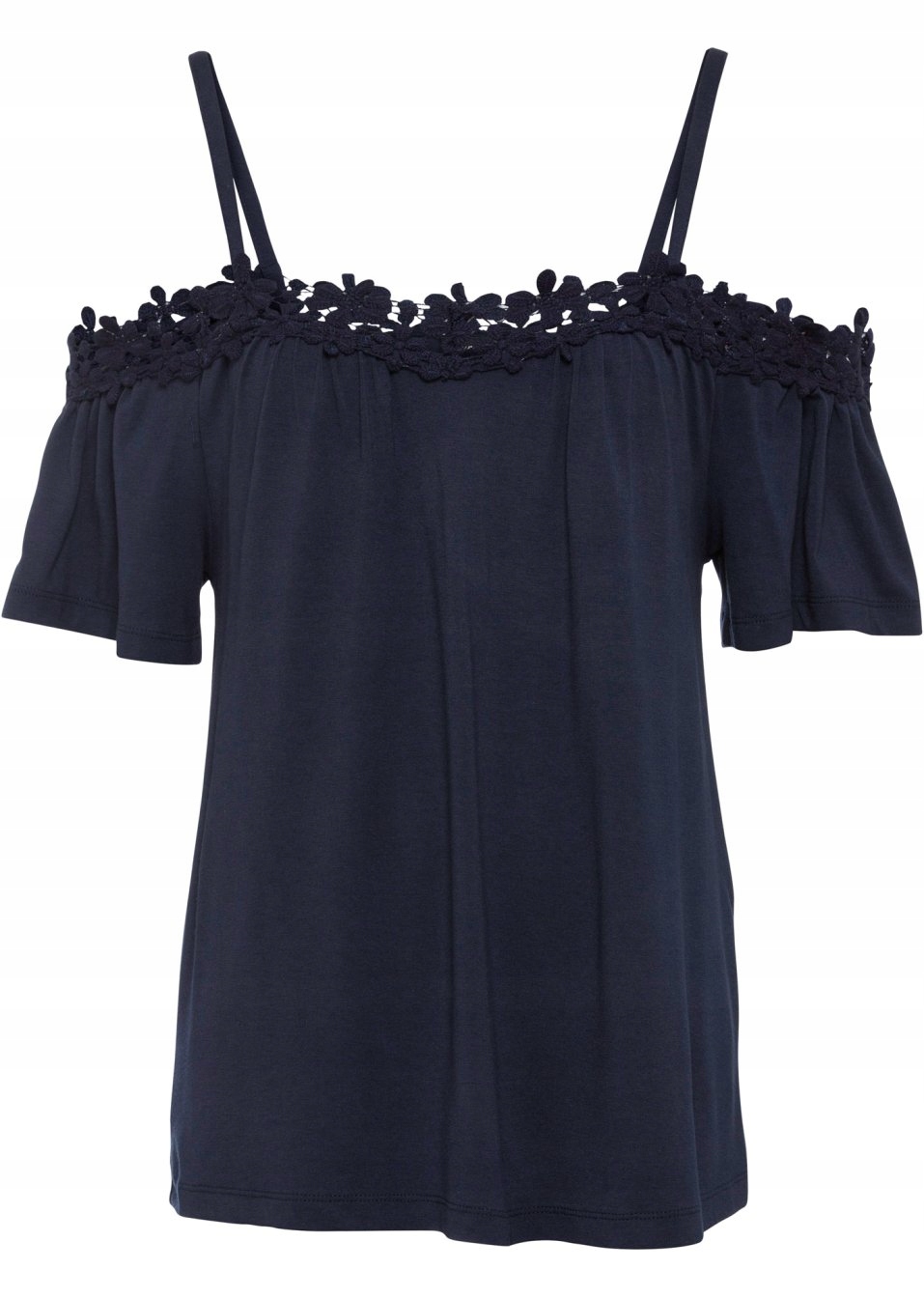 GA3 BLUZKA DAMSKA BONPRIX CARMEN KORONKA 36/38 GRANATOWA