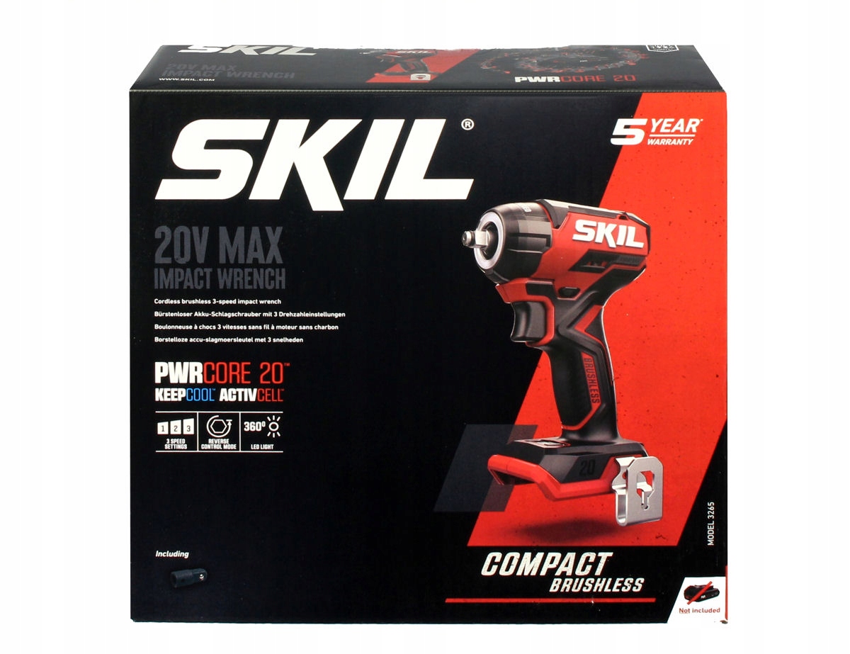 KLUCZ UDAROWY 3265 SKIL 1x2,0Ah BEZSZCZOTKOWA Rozmiar trzpienia 3/8''