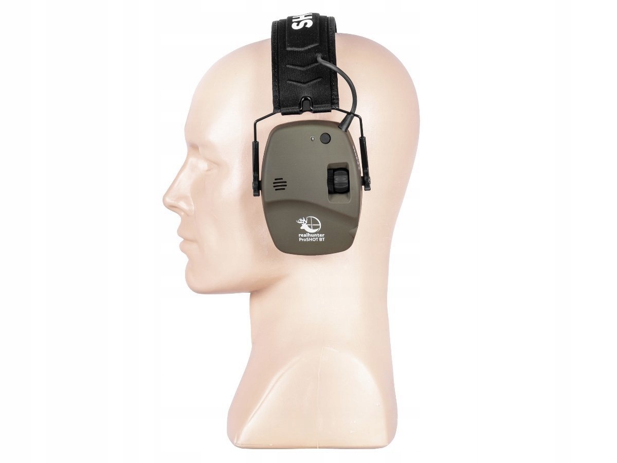 Sluchátka RealHunter Active ProSHOT Bt olivová