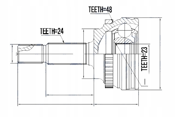 PRZEGUB ZEWNĘTRZNY TOYOTA YARIS 1.4TDI 1.5VVT-I 01- + ABS=48T NTY Kod producenta KSN-TY-001