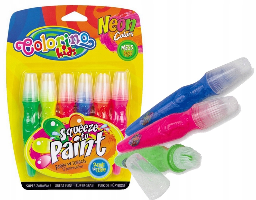 

Colorino Farby W Tubach Z Pędzelkiem 6 Kol Neonowe