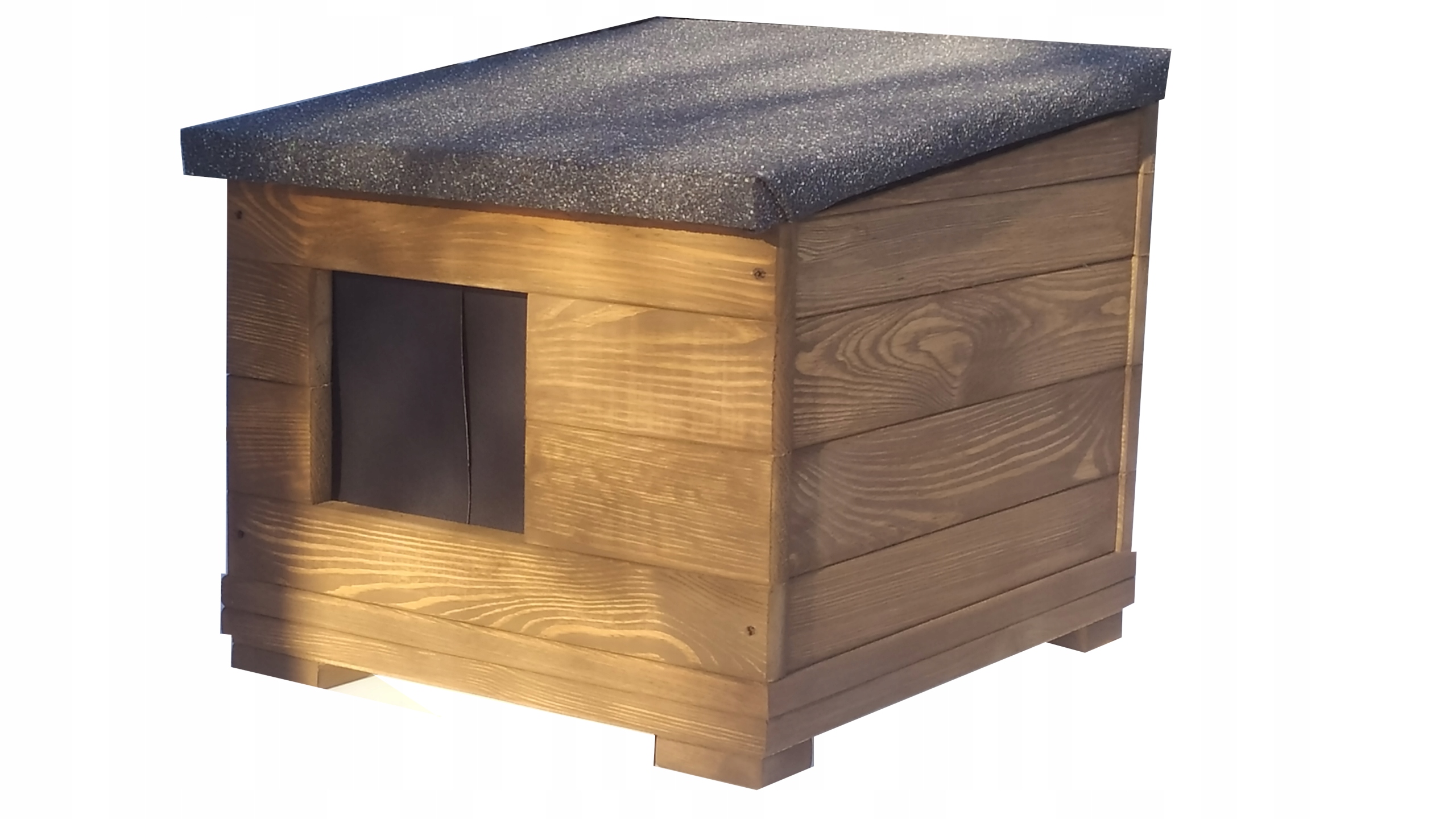 Levně Bouda Pro Psa Kočku S3 Celá Zateplená, Celá Zkroucená, Malovaná Hrubá Papa