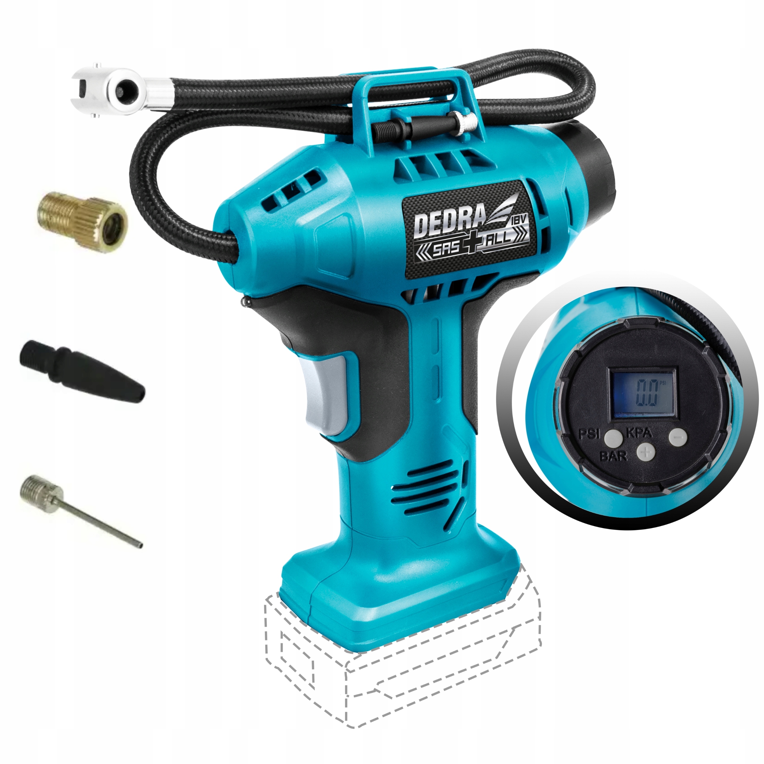 

Dedra Kompresor Pistoletowy 18V LCD DED7078LCD