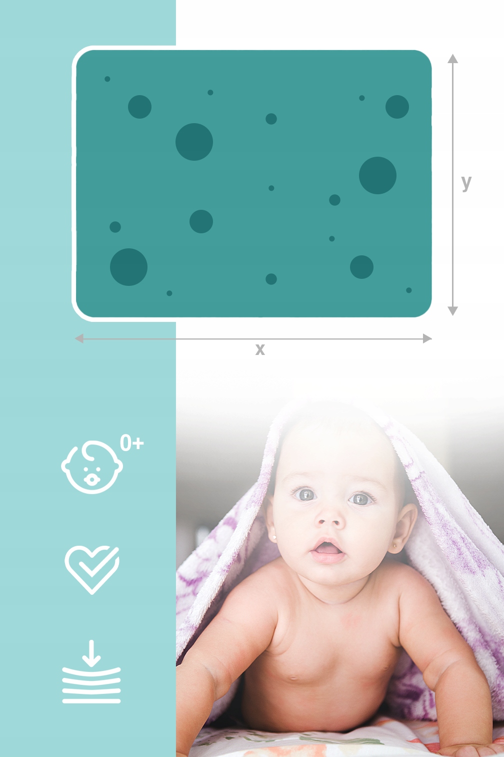 MATA PIANKOWA EDUKACYJNA SKŁADANA DUŻA 150x200cm Materiał pianka