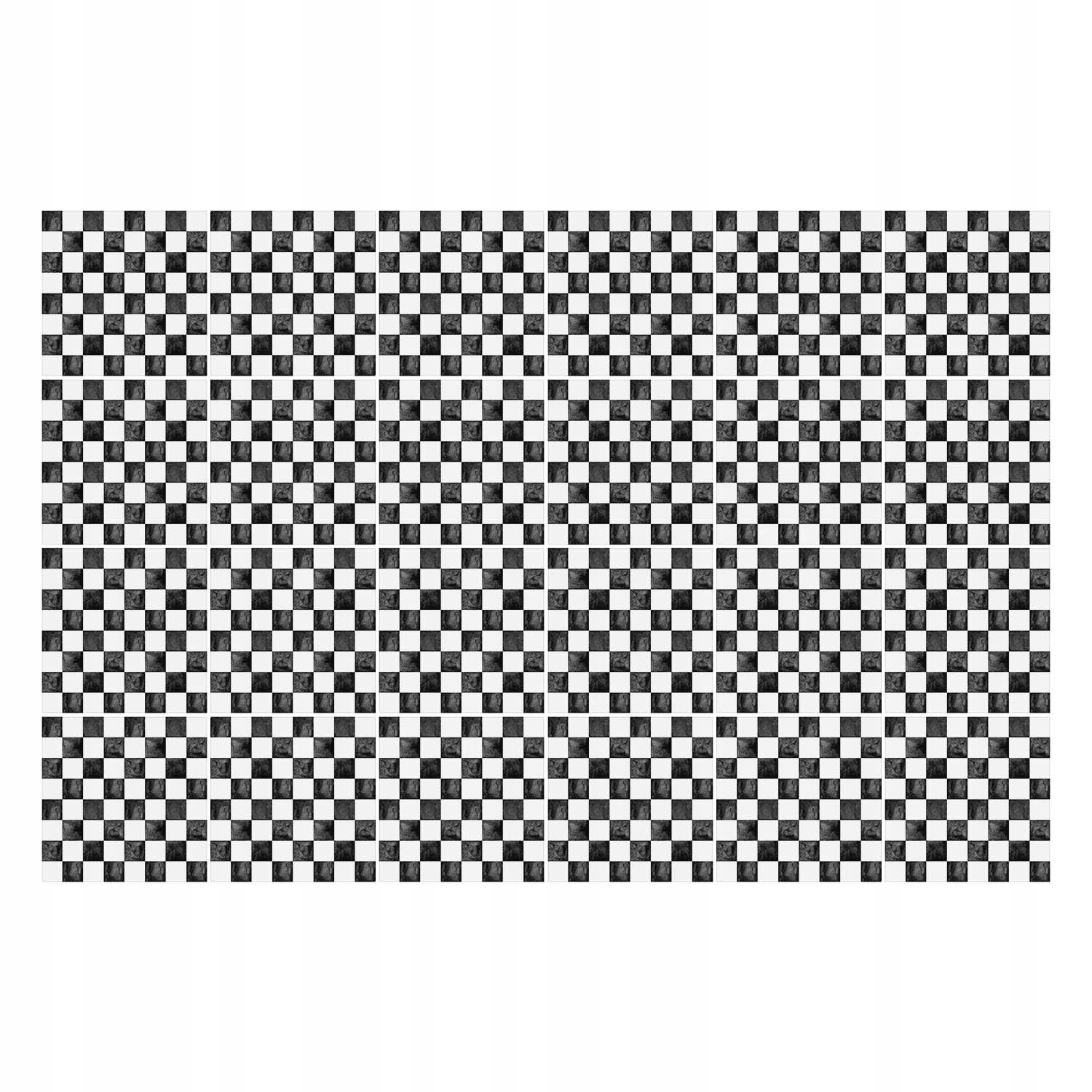 Dekorativní Samolepky na dlaždice Šachovnice s čtverci 24 ks 20 x 20 cm